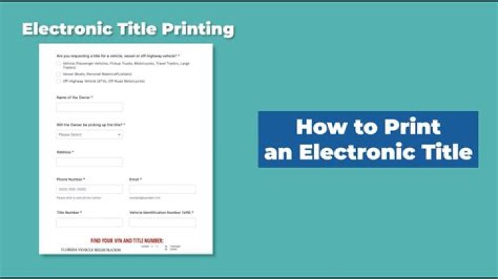 Can I print an electronic title in Florida?