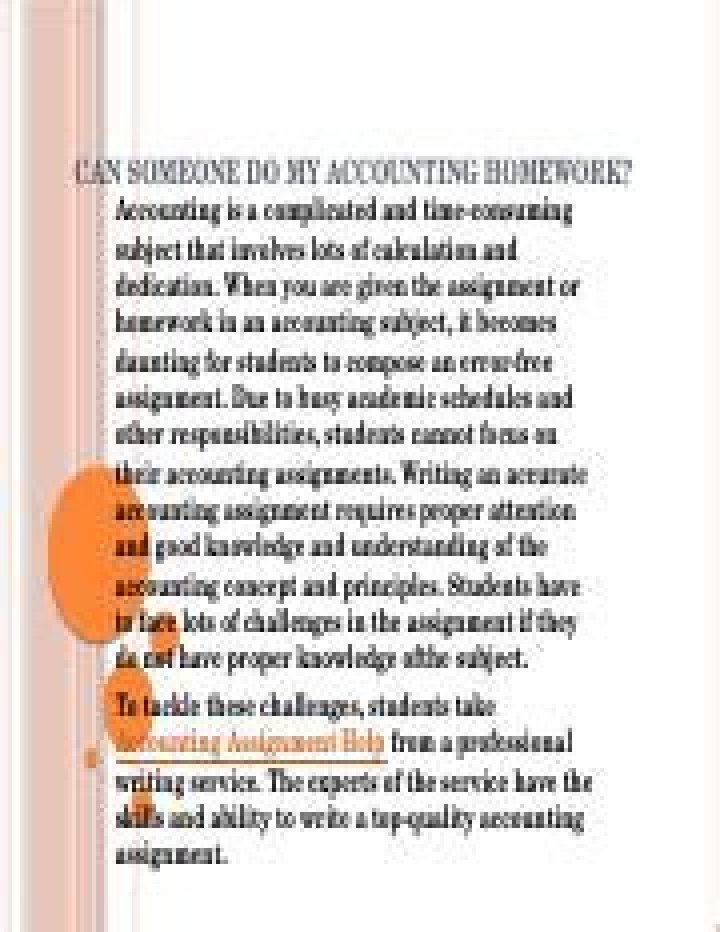 Can someone do my accounting homework?