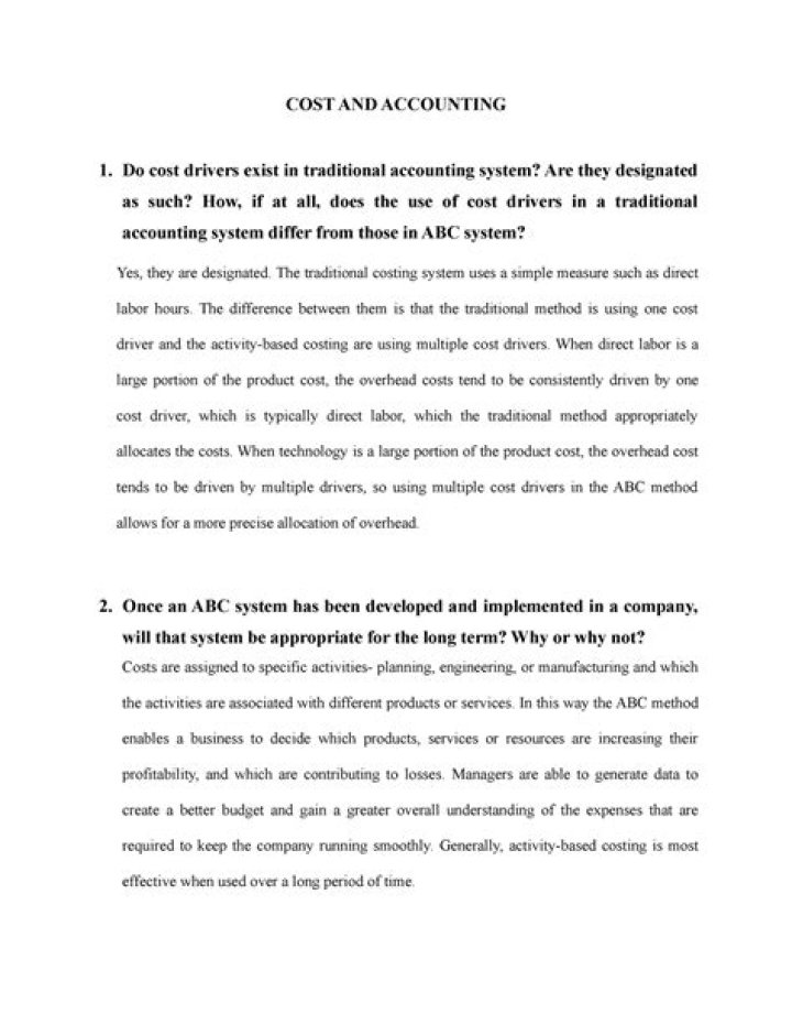 Do cost drivers exist in traditional accounting system?