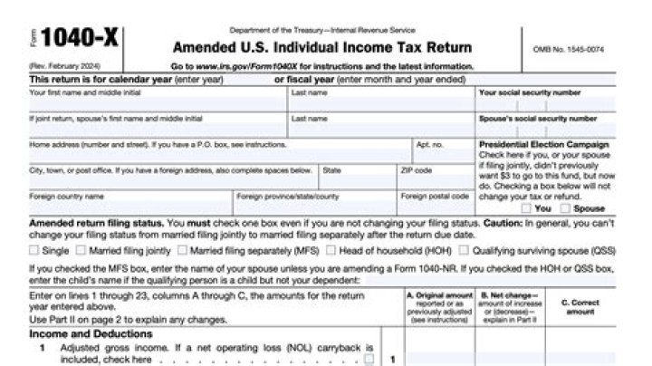 Do you need to file an amended form 1040-x?