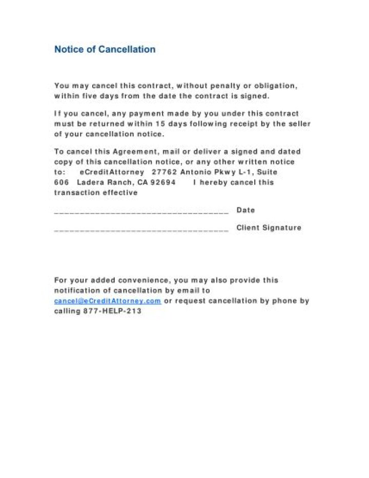 Does a person have 3 days to cancel contract?