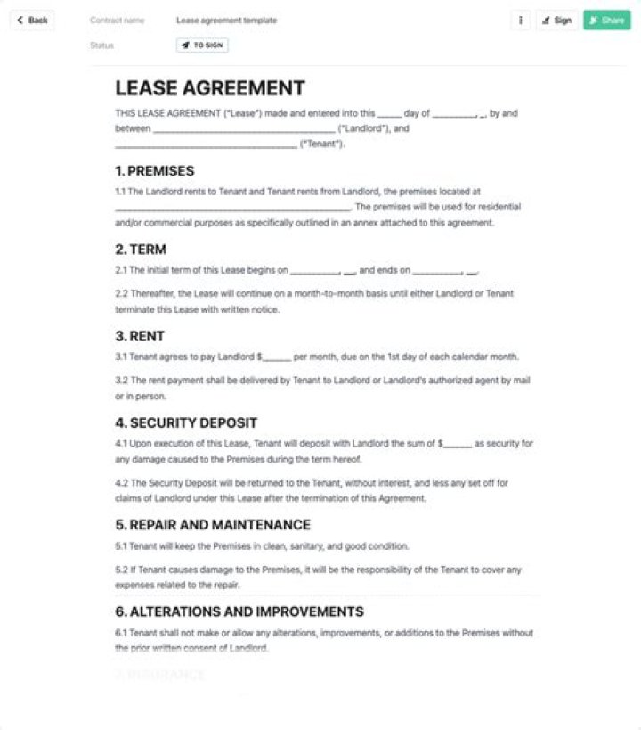 Does landlord sign lease agreement?