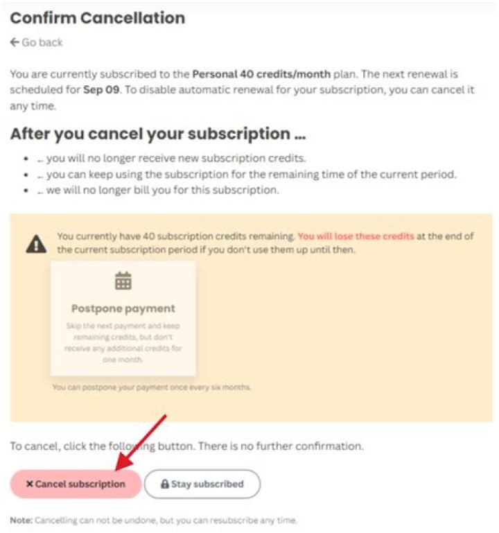 How do I cancel my be naughty subscription?