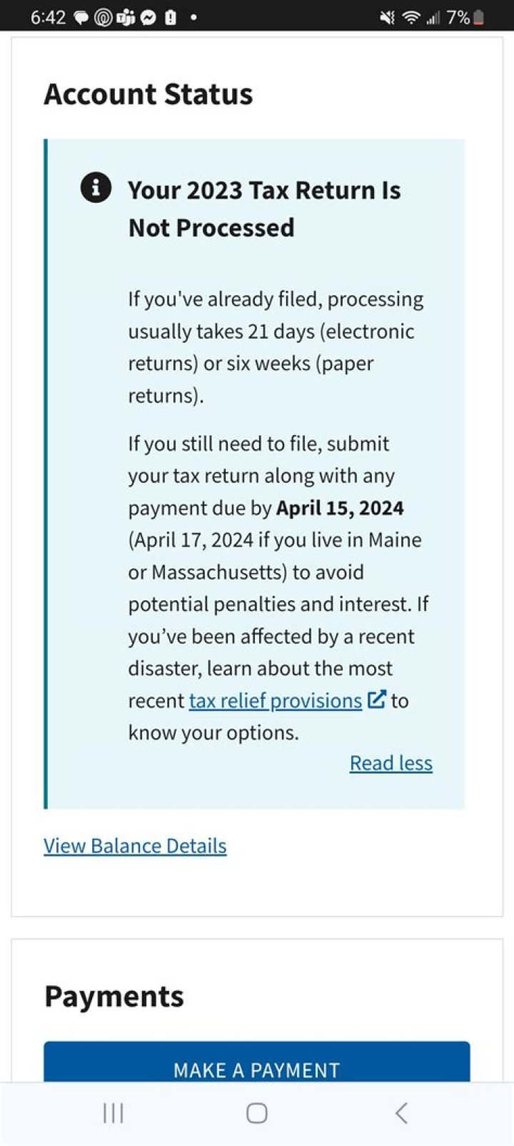 How do I know if the IRS has processed my 2019 tax return?