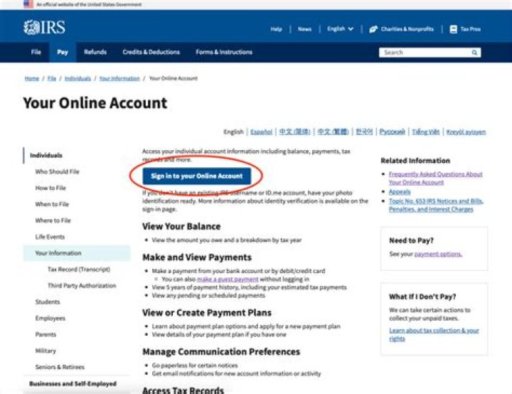 How do I notify the IRS of my bank account?