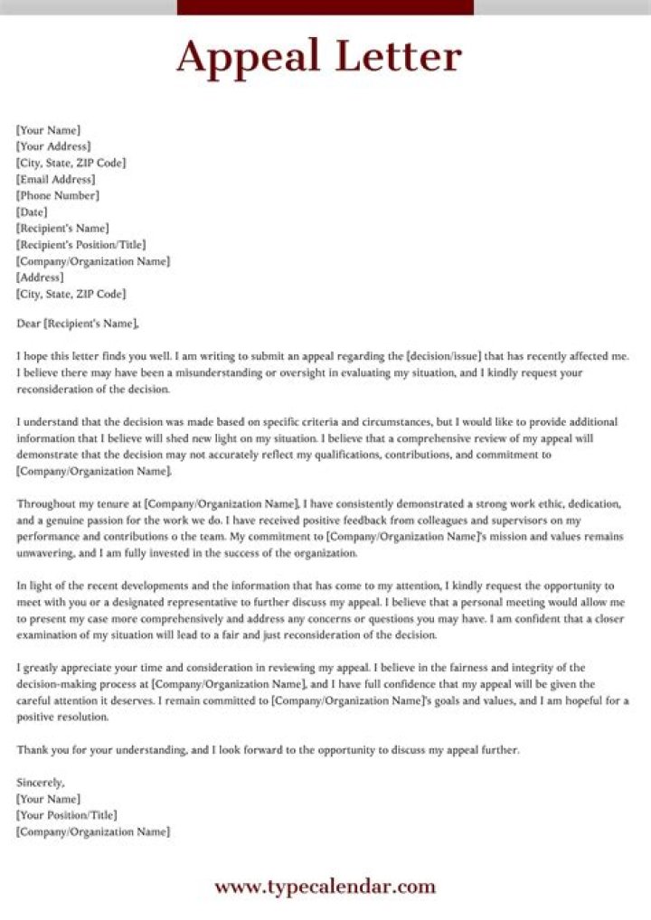 How do I write a good appeal letter?