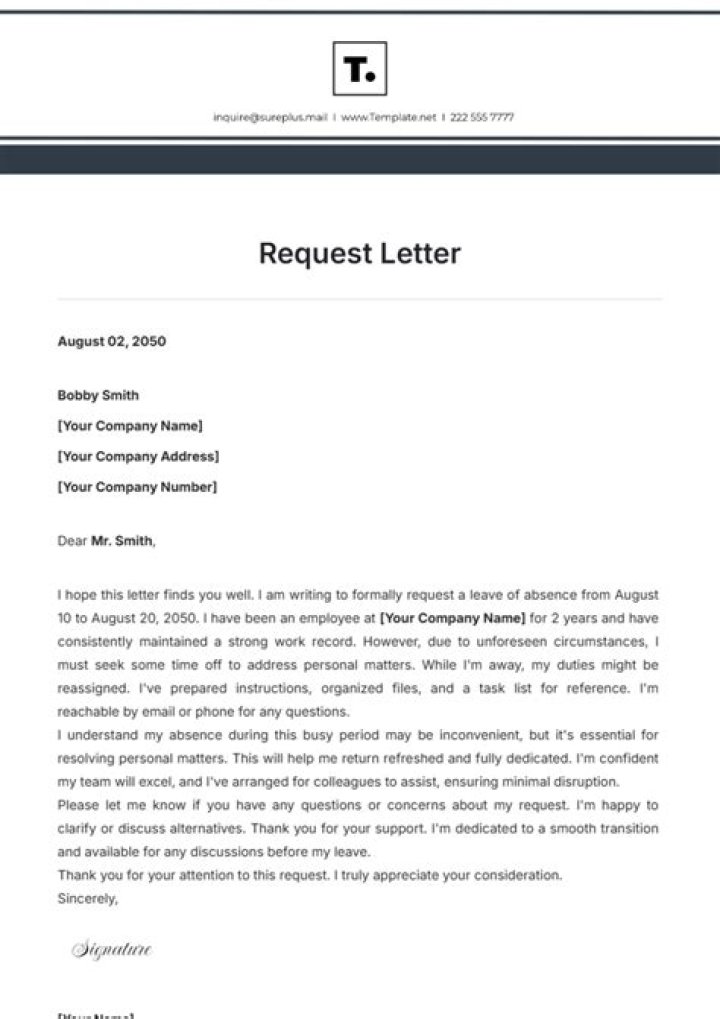 How do I write a letter requesting service?