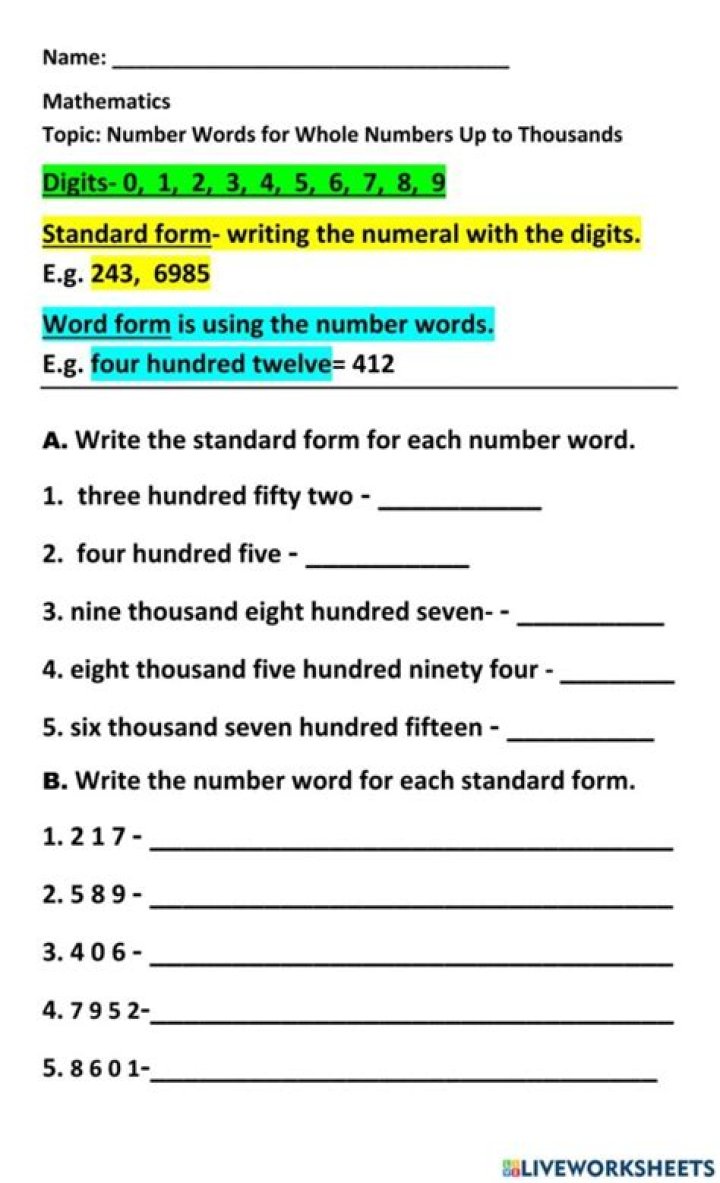 How do I write numbers in standard form?