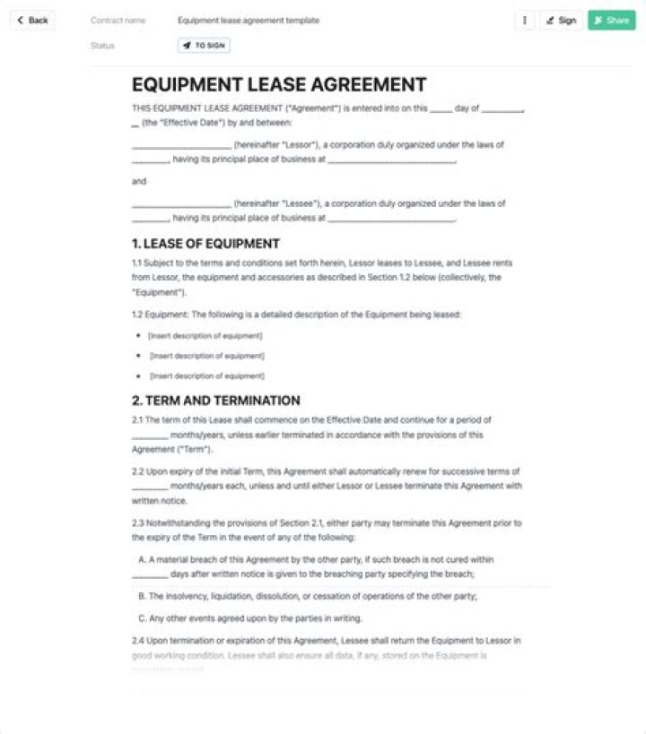 How do you account for equipment lease?