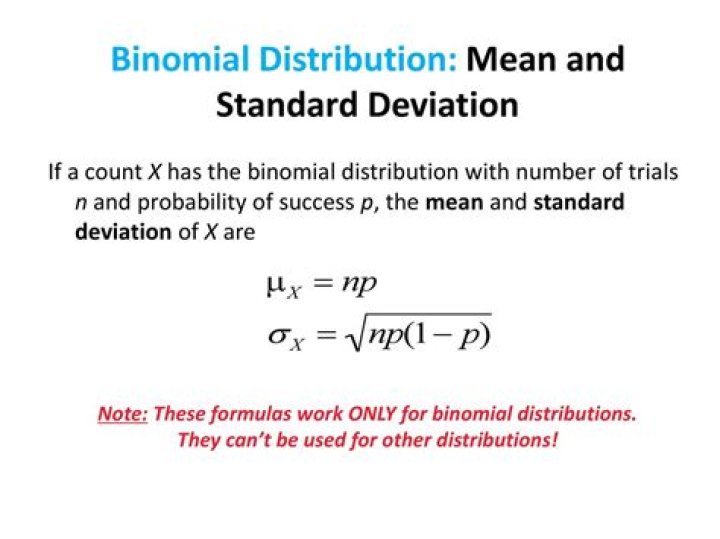 How do you find the mean and standard deviation of a binomial distribution?