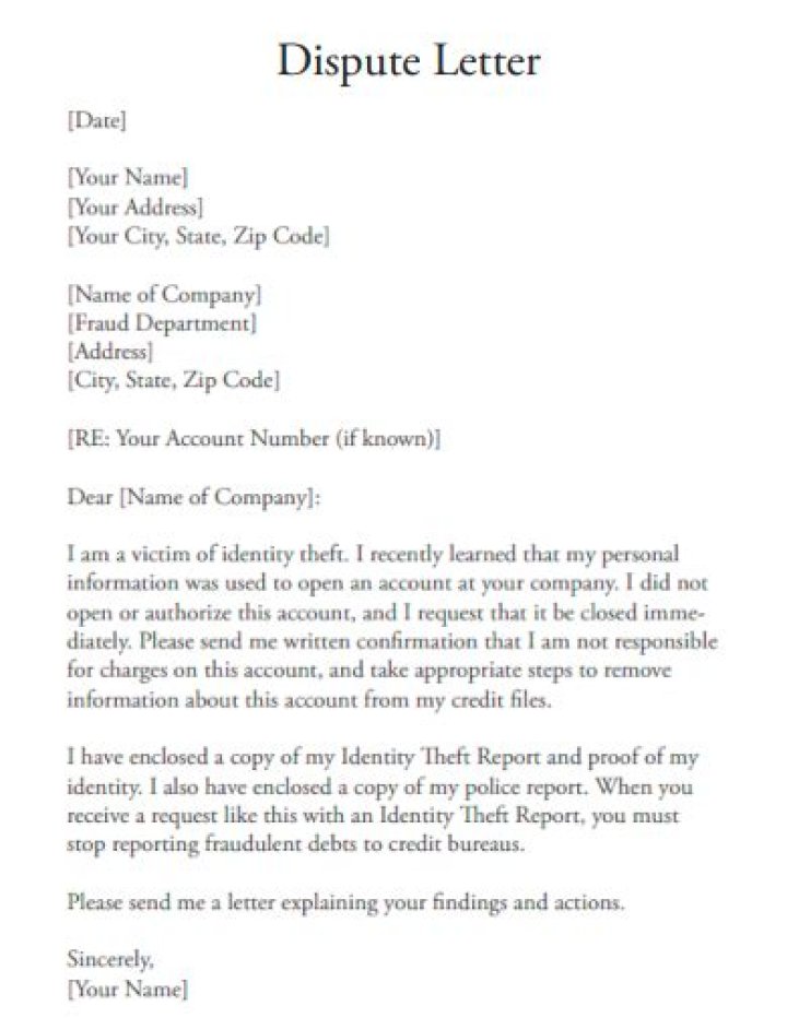 How do you write a letter to dispute a bill for services?