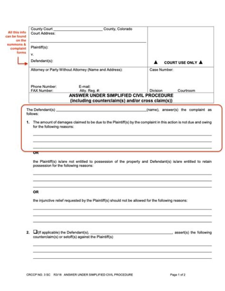 How do you write an answer to a petition?