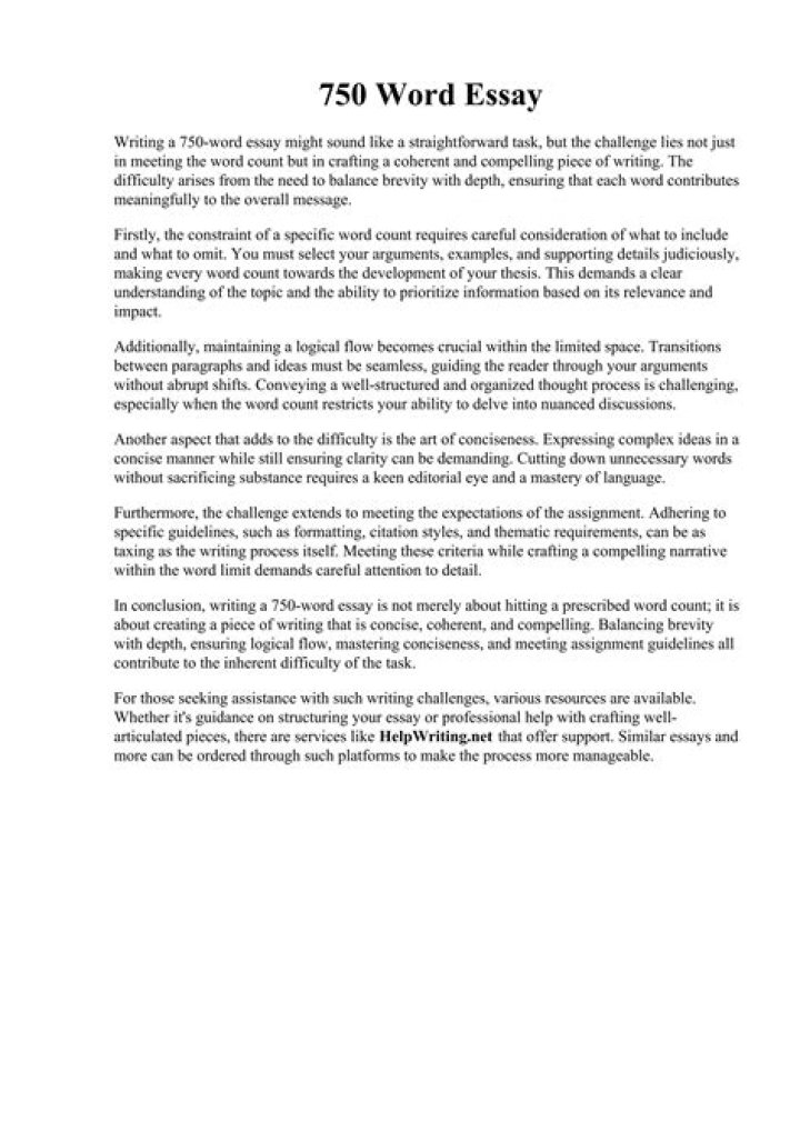 How long will it take to write a 750 word essay?