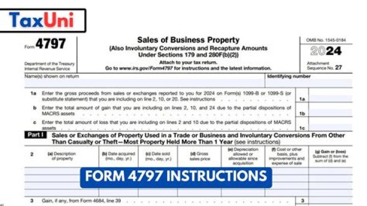 How to fill out Tax Form 4797 after sale of a property?