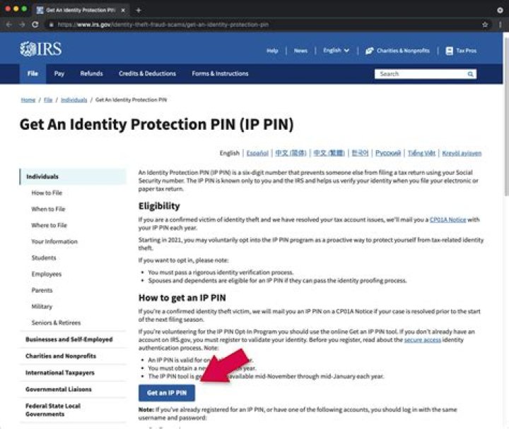 How to get an identity protection pin from the IRS?