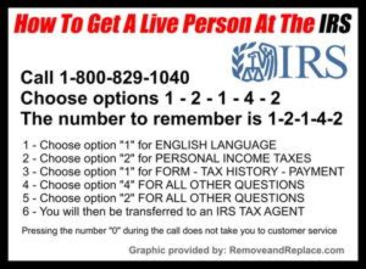 How to speak to a live person at the IRS?