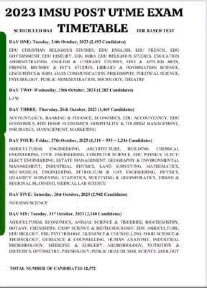 Is IMSU writing post UTME this year 2021?