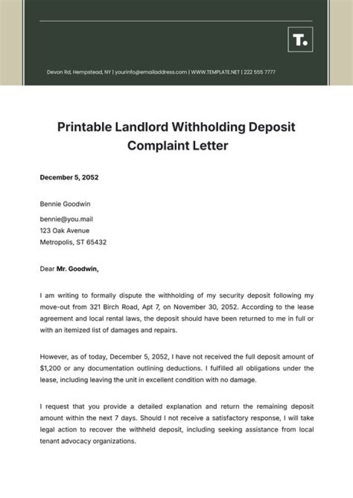 Is it illegal for landlord to withhold deposit?