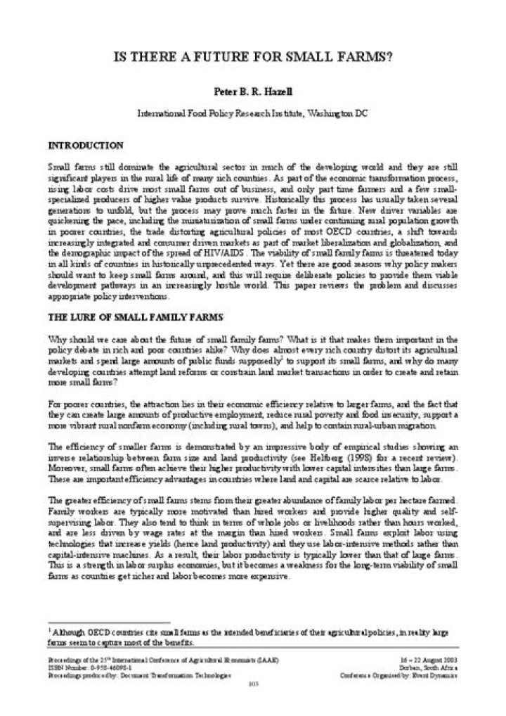 Is there a future for small farms?