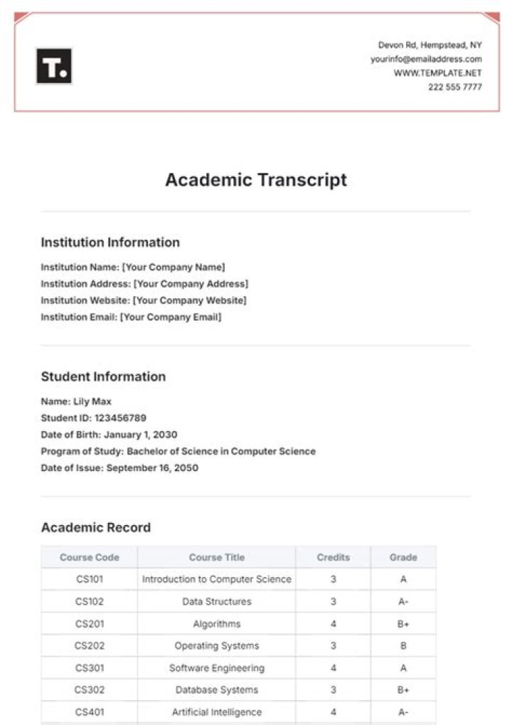 Is there a new format for a transcript?