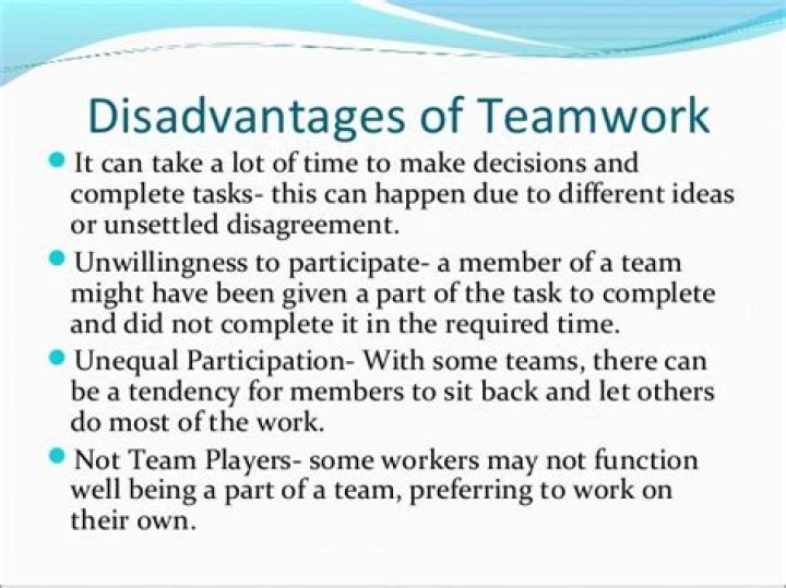 What are disadvantages of teamwork?