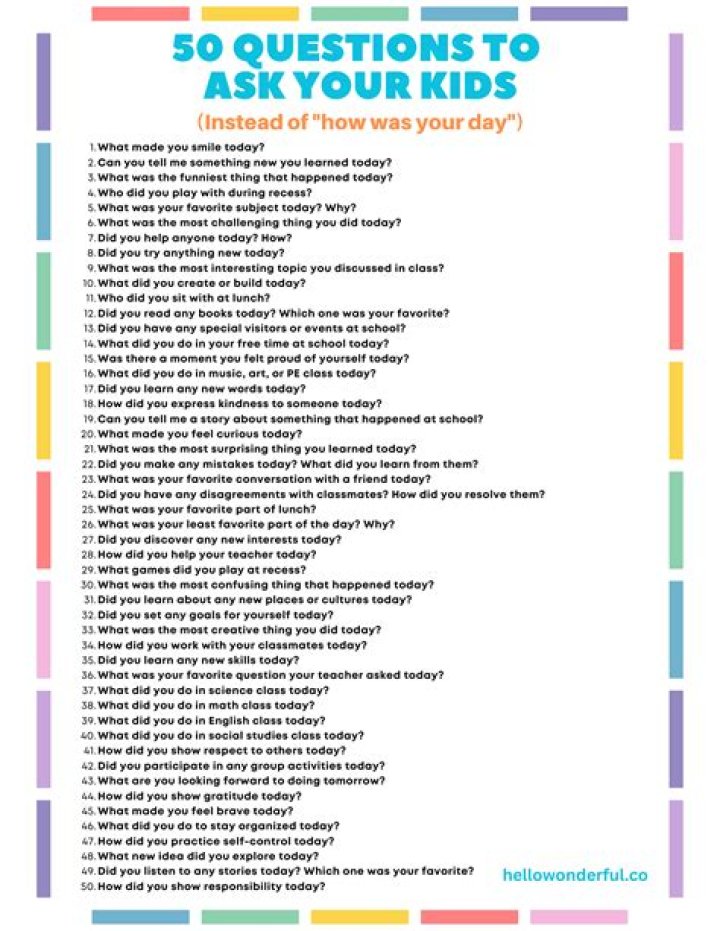 What are good questions to ask a 4 year old?