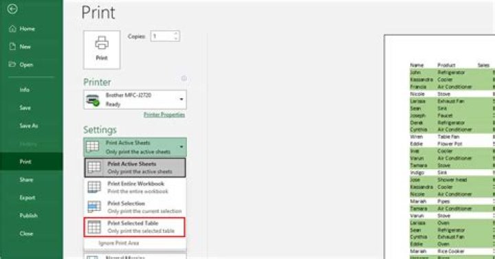 What are some of your considerations when printing an Excel worksheet?