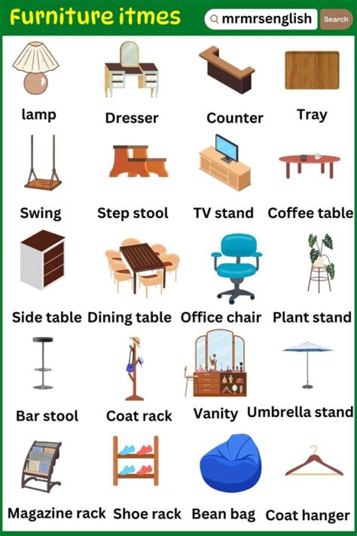 What are the furniture items?