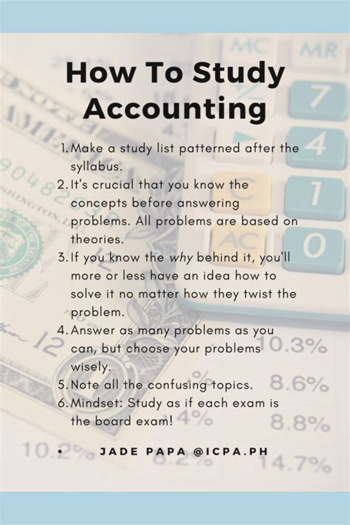 What are the helpful tips to study accounting successfully?