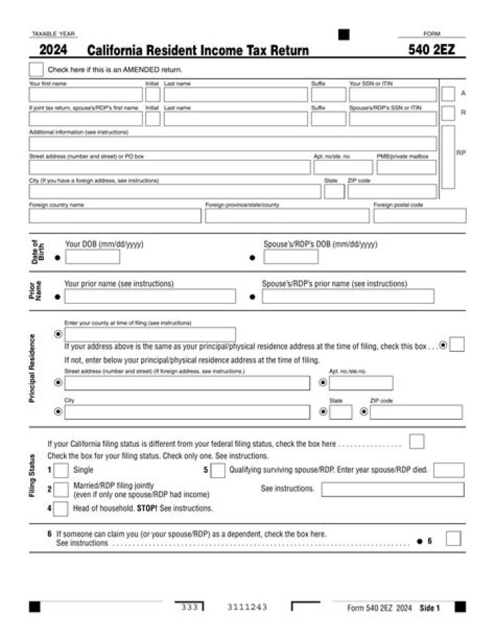 What are the instructions for the California tax form?