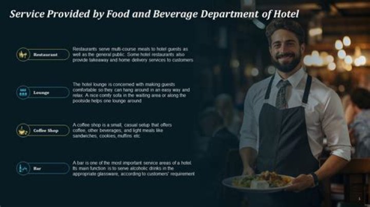 What are the sections in food and beverage department?