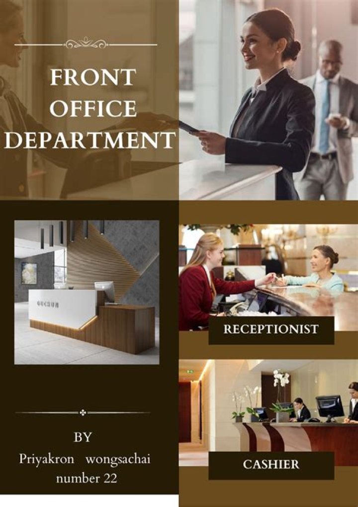 What are the skills needed in the front office department?