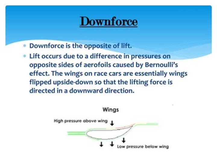 What causes downforce?