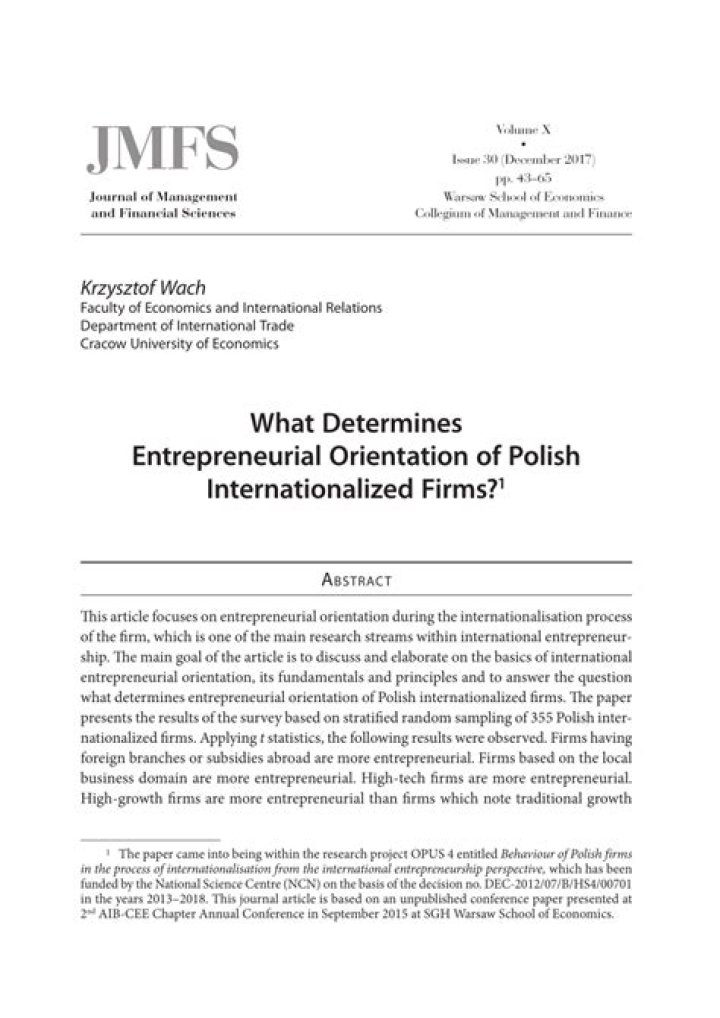 What determines entrepreneurial orientation?