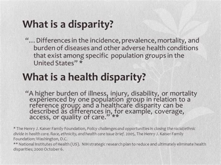 What does disparity cause?