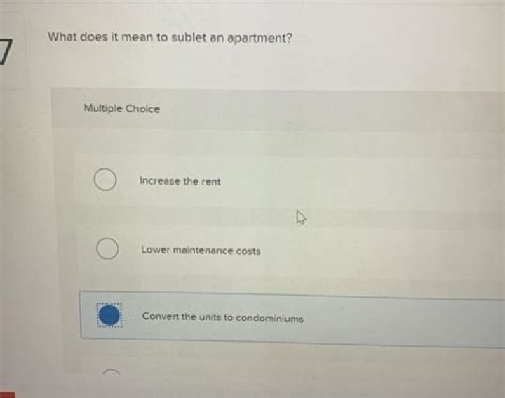 What does it mean to sublet an apartment?