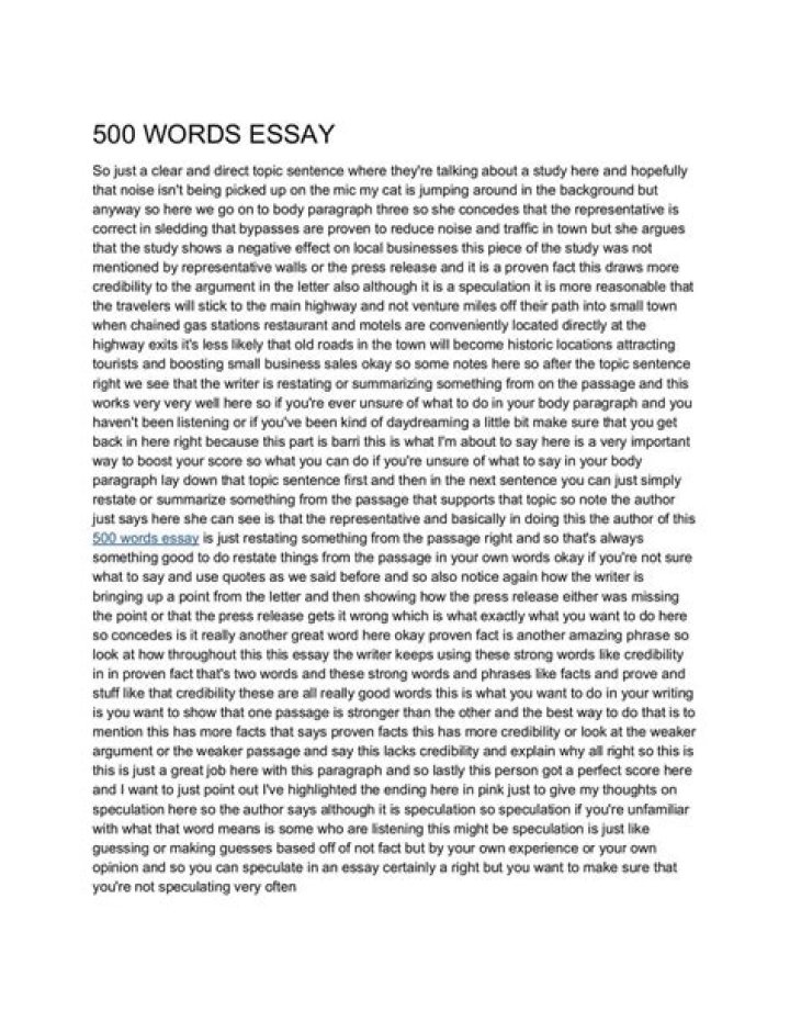What is a 700 word essay?