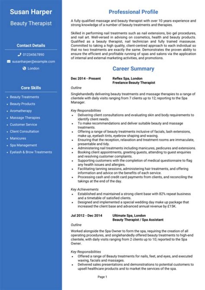 What is a beauty therapist job description?