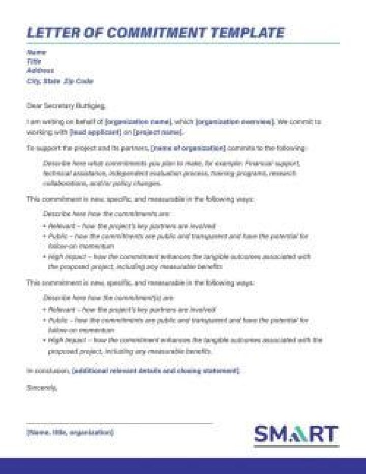 What is a letter of commitment?