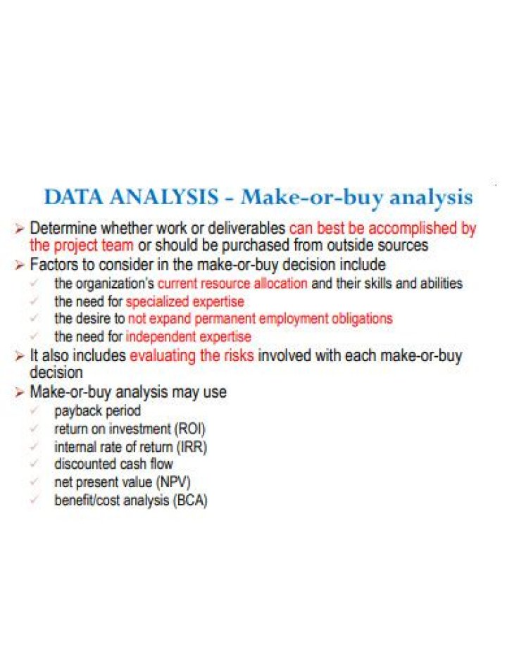 What is a make-or-buy analysis?