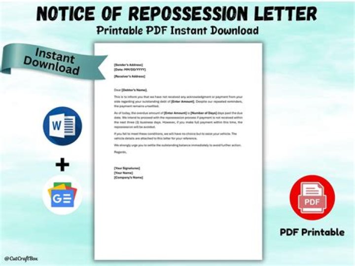 What is a repossession letter?