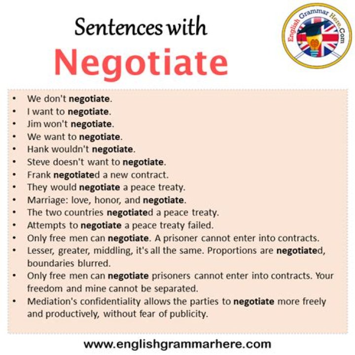 What is a sentence for negotiate?