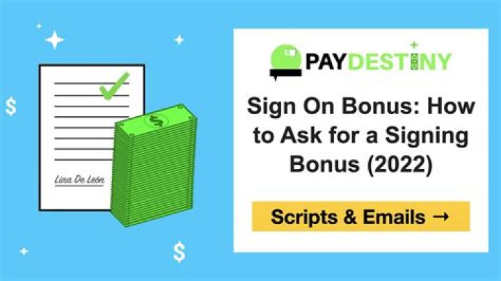 What is a signing bonus used for?
