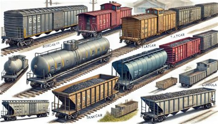What is a string of train cars called?