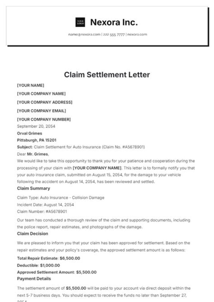What is a tax claim letter?