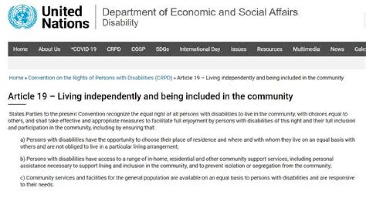 What is Article 19 under the Uncrpd?