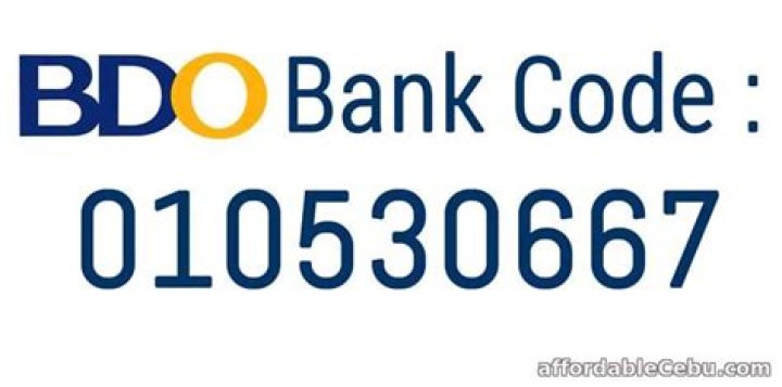 What is BDO bank code?