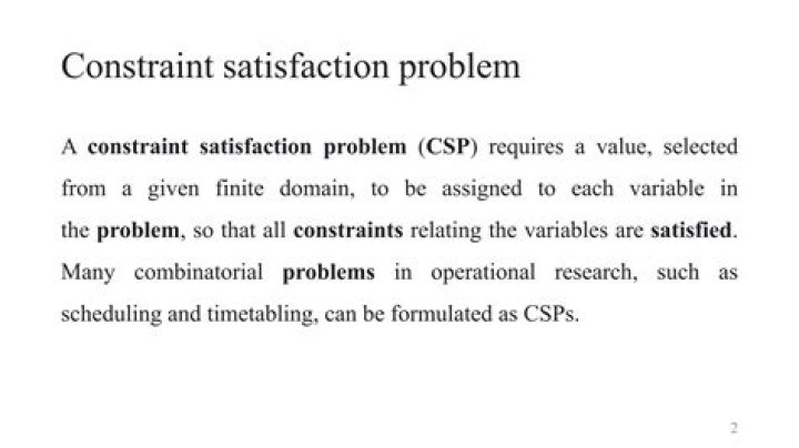 What is constraint satisfaction problem example?