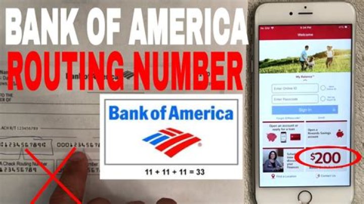 What is the Bank of America routing number?