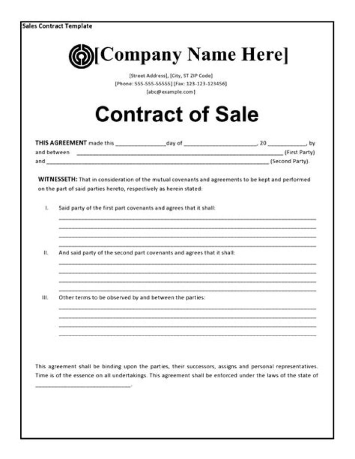 What is the concept of a contract of sale?